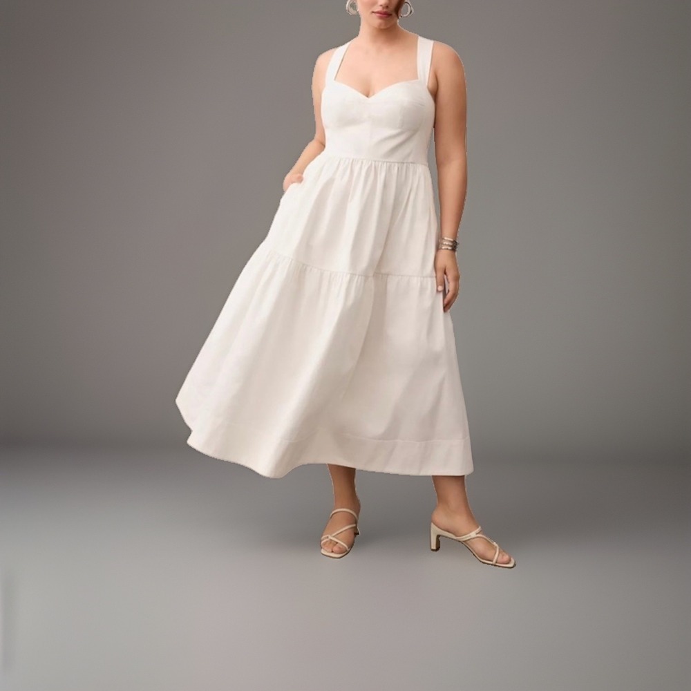Anthropologie Forever That Girl Denim Dress Midi Maxi Heavyweight Large